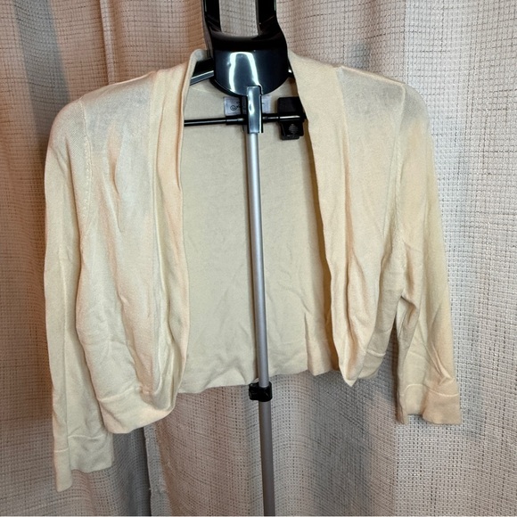 Jessica Sweaters - Jessica Cream Cropped Open-Front Bolero Cardigan